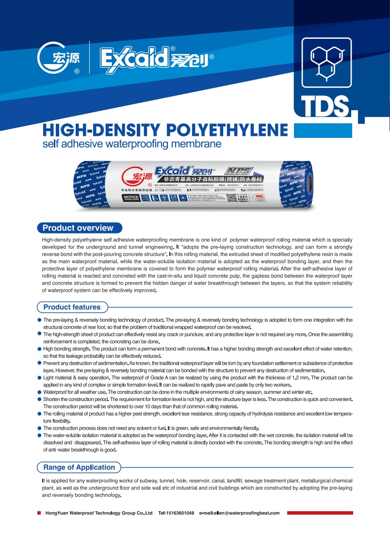Original adhesive technical sheet, page 1
