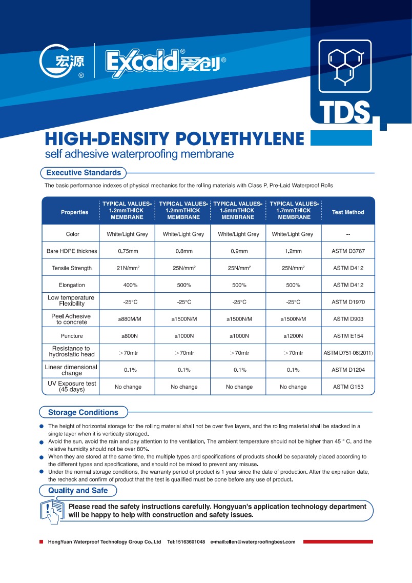 Original adhesive technical sheet, page 2